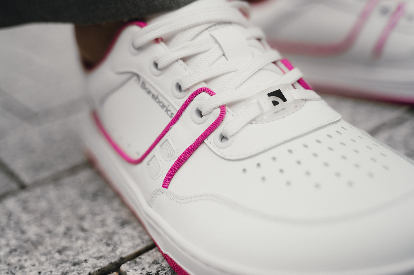 Barebarics Arise - Women’s Adult Sneaker - White and Raspberry Pink