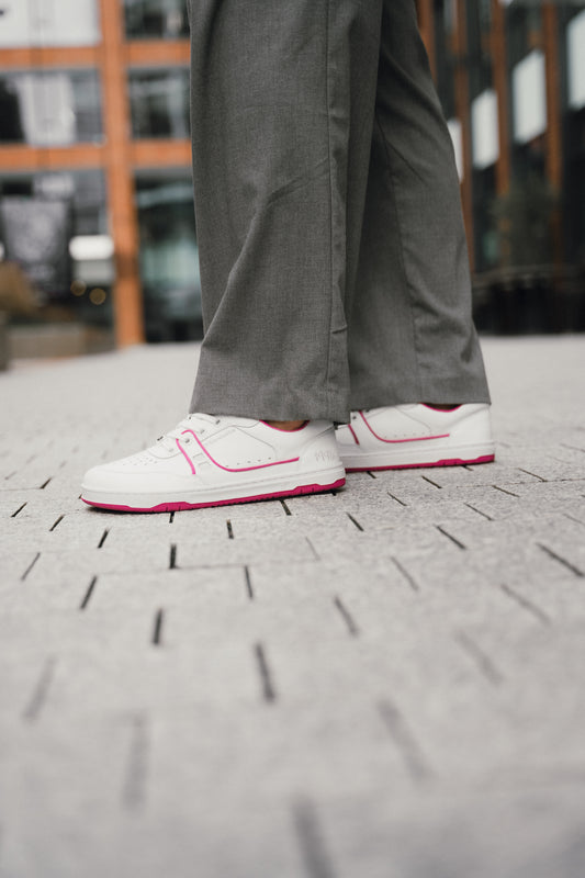 Barebarics Arise - Women’s Adult Sneaker - White and Raspberry Pink