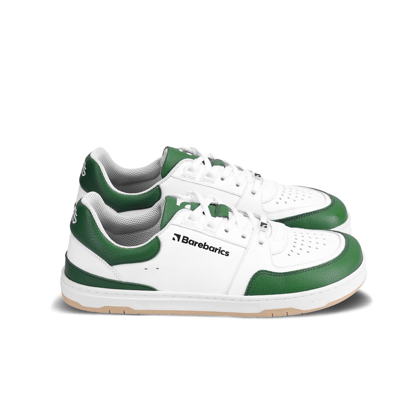 Barebarics Wave - Unisex Sneakers - White and Black and White and Dark Green