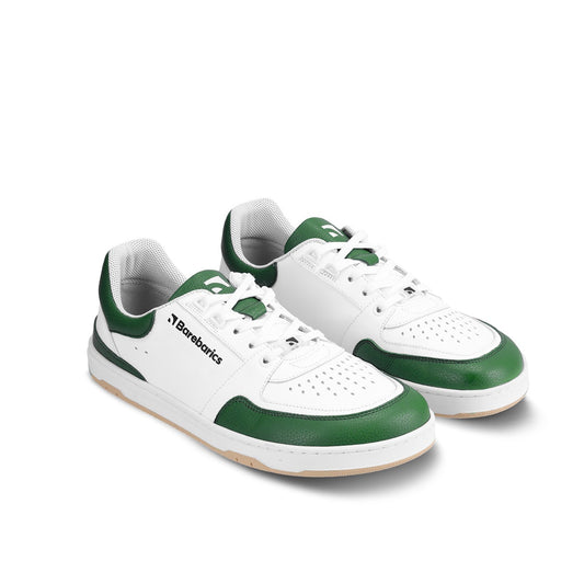 Barebarics Wave - Unisex Sneakers - White and Black and White and Dark Green