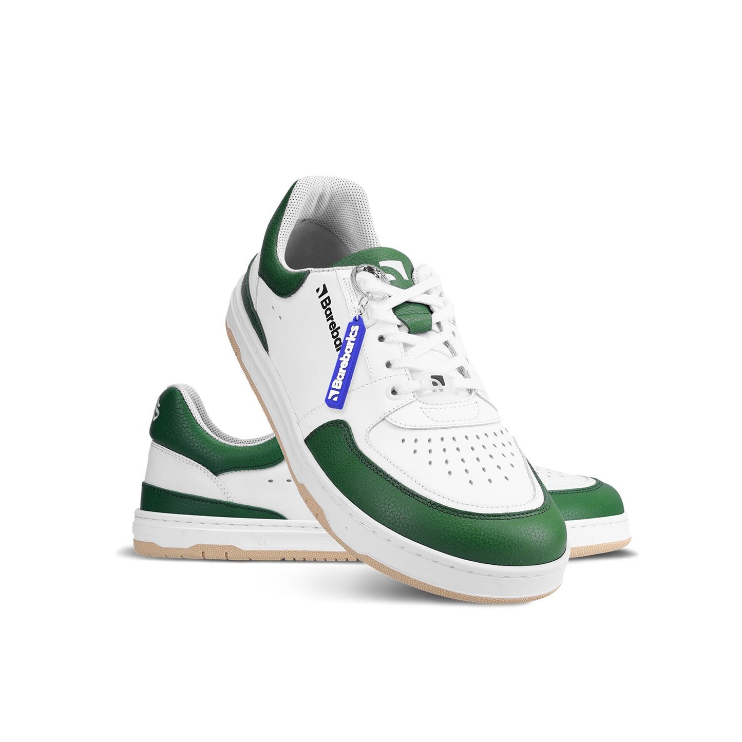Barebarics Wave - Unisex Sneakers - White and Black and White and Dark Green