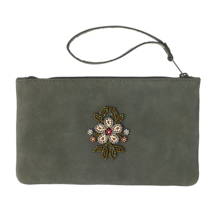 Floret Beaded Wristlet Bag