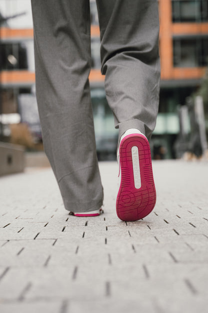 Barebarics Arise - Women’s Adult Sneaker - White and Raspberry Pink