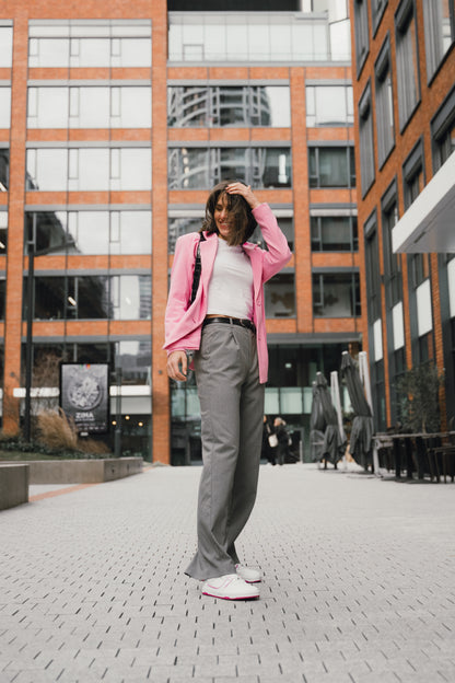 Barebarics Arise - Women’s Adult Sneaker - White and Raspberry Pink