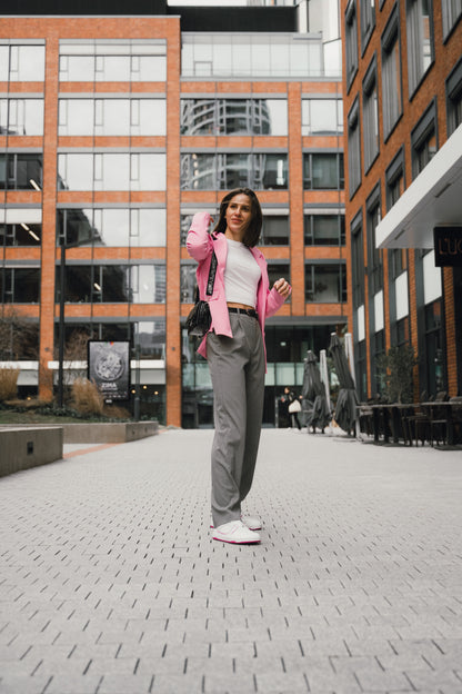 Barebarics Arise - Women’s Adult Sneaker - White and Raspberry Pink