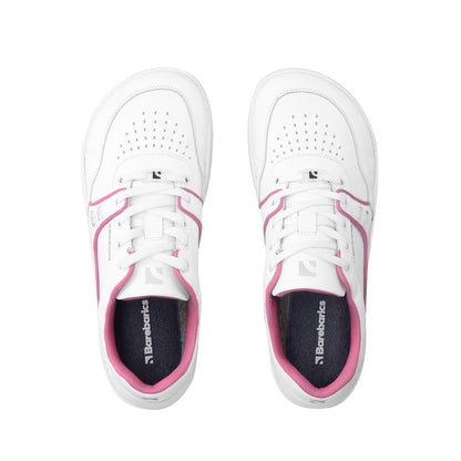 Barebarics Arise - Women’s Adult Sneaker - White and Raspberry Pink