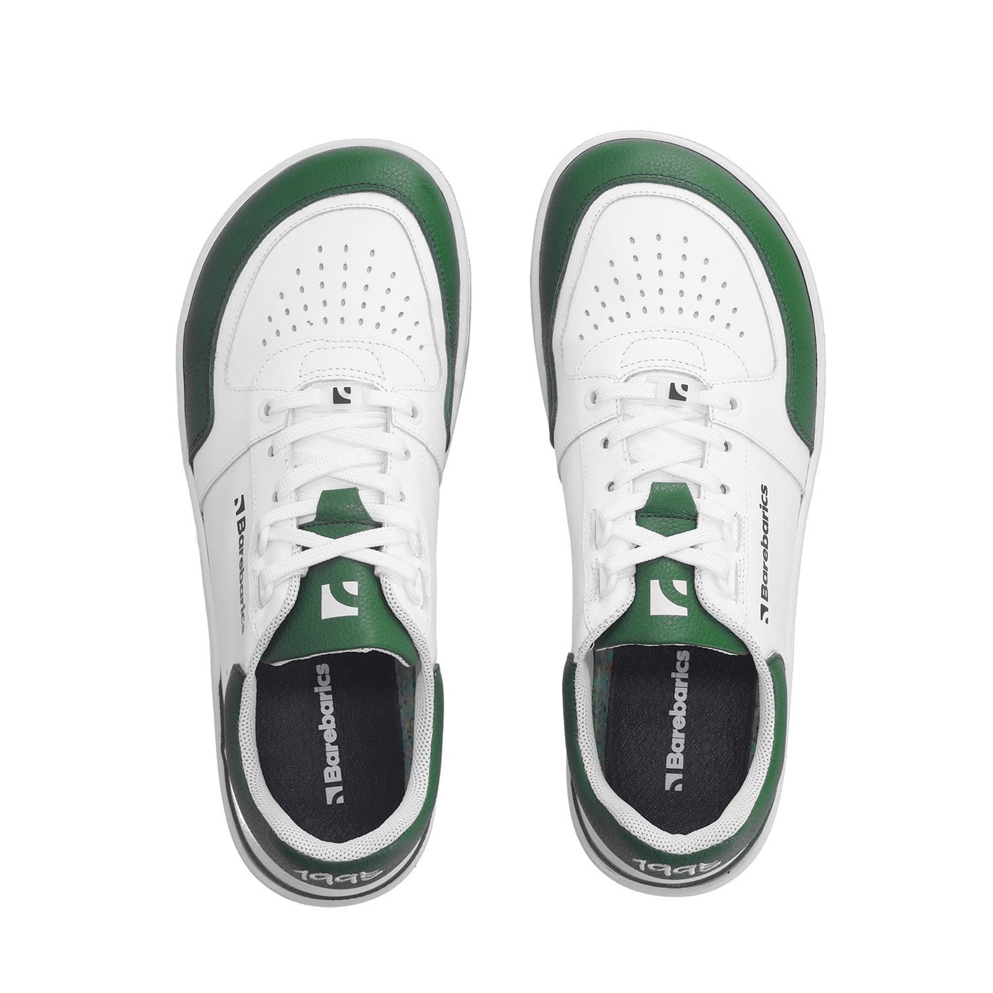 Barebarics Wave - Unisex Sneakers - White and Black and White and Dark Green
