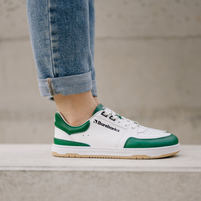 Barebarics Wave - Unisex Sneakers - White and Black and White and Dark Green