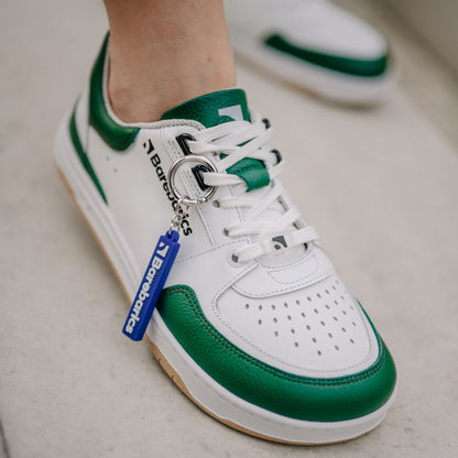 Barebarics Wave - Unisex Sneakers - White and Black and White and Dark Green